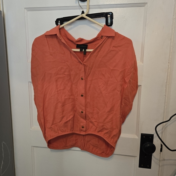 Donna Karan Tops - Donna Karan Vibrant Orange Button-Down Shirt